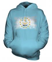 Rhode Island State Distressed Flag Unisex Adult Hoodie