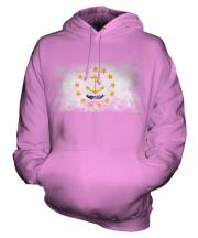Rhode Island State Distressed Flag Unisex Adult Hoodie
