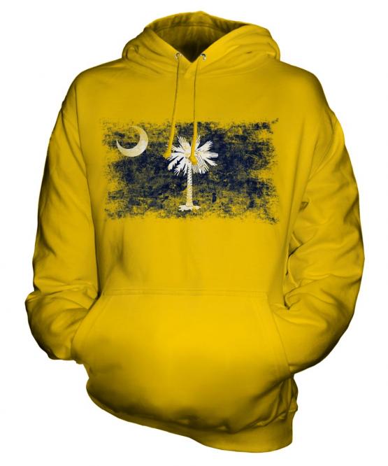 South Carolina State Distressed Flag Unisex Adult Hoodie