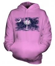 South Carolina State Distressed Flag Unisex Adult Hoodie