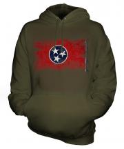 Tennessee State Distressed Flag Unisex Adult Hoodie