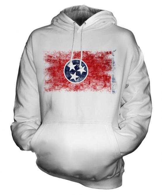 Tennessee State Distressed Flag Unisex Adult Hoodie