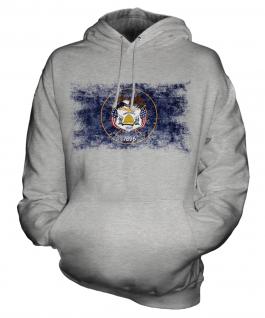 Utah State Distressed Flag Unisex Adult Hoodie