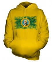 Washington State Distressed Flag Unisex Adult Hoodie