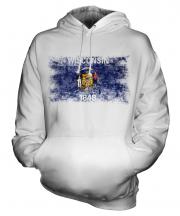 Wisconsin State Distressed Flag Unisex Adult Hoodie