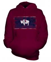 Wyoming State Distressed Flag Unisex Adult Hoodie