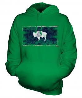 Wyoming State Distressed Flag Unisex Adult Hoodie