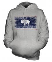 Wyoming State Distressed Flag Unisex Adult Hoodie