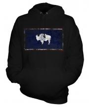 Wyoming State Distressed Flag Unisex Adult Hoodie
