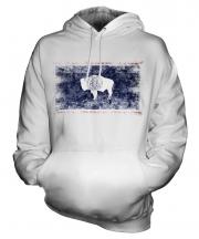 Wyoming State Distressed Flag Unisex Adult Hoodie
