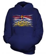 British Columbia Distressed Flag Unisex Adult Hoodie