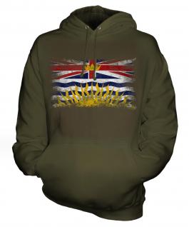 British Columbia Distressed Flag Unisex Adult Hoodie