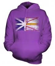 Newfoundland And Labrador Distressed Flag Unisex Adult Hoodie