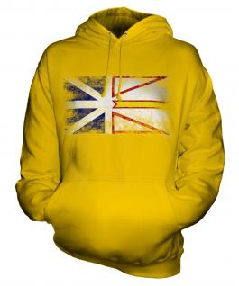 Newfoundland And Labrador Distressed Flag Unisex Adult Hoodie