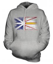 Newfoundland And Labrador Distressed Flag Unisex Adult Hoodie