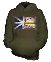 Newfoundland And Labrador Distressed Flag Unisex Adult Hoodie