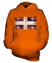 Quebec Distressed Flag Unisex Adult Hoodie