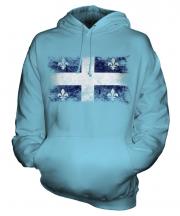 Quebec Distressed Flag Unisex Adult Hoodie