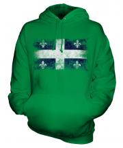 Quebec Distressed Flag Unisex Adult Hoodie
