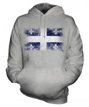 Quebec Distressed Flag Unisex Adult Hoodie