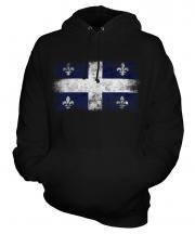 Quebec Distressed Flag Unisex Adult Hoodie