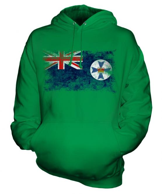 Queensland Distressed Flag Unisex Adult Hoodie