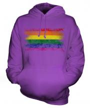 Gay Pride Distressed Flag Unisex Adult Hoodie
