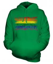Gay Pride Distressed Flag Unisex Adult Hoodie