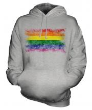 Gay Pride Distressed Flag Unisex Adult Hoodie