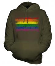 Gay Pride Distressed Flag Unisex Adult Hoodie