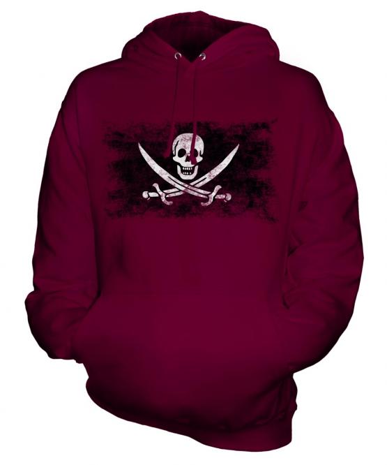 Pirate Distressed Flag Unisex Adult Hoodie