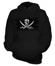 Pirate Distressed Flag Unisex Adult Hoodie