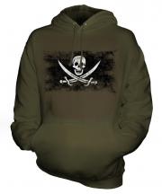 Pirate Distressed Flag Unisex Adult Hoodie