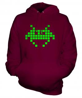 Neon Space Invader Unisex Adult Hoodie