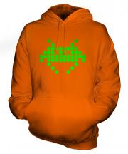 Neon Space Invader Unisex Adult Hoodie
