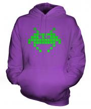 Neon Space Invader Unisex Adult Hoodie