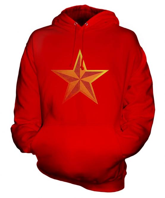 Faded Communist Star Unisex Adult Hoodie