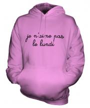 Je n aime pas le Lundi Unisex Adult Hoodie